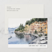 Meer van Como Noord-Italië Aquarel Italiaanse Reis Briefkaart (Voorkant / Achterkant)