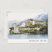 Meer van Como Noord-Italië Aquarel Italiaanse Reis Briefkaart (Voorkant / Achterkant)