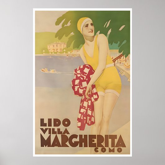 Meer van Como Poster Italië Reis Kunst Villa Margh (Voorkant)