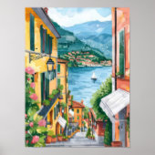 Meer van Como Print Meer van Como Poster Como Illu (Voorkant)