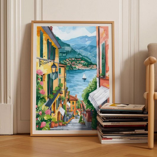 Meer van Como Print Meer van Como Poster Como Illu