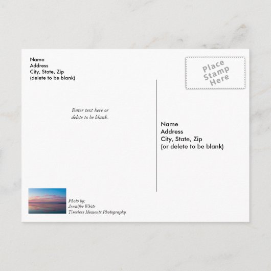 Meer van de huron-roze zonnesteek die je denkt briefkaart (Achterkant)