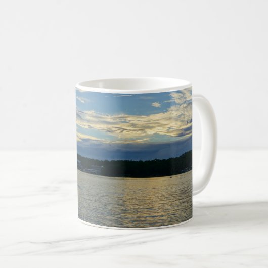 Meer van de Ozarks Blue Sunset Coffee Mok (Voorkant rechts)