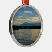 Meer van de Ozarks Blue Sunset Metalen Ornament (Rechts)