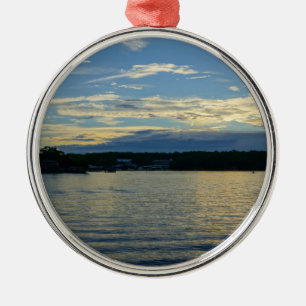 Meer van de Ozarks Blue Sunset Metalen Ornament