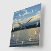 Meer van de Ozarks Blue Sunset Vierkante Klok (Hoek)