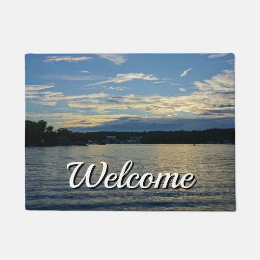 Meer van de Ozarks Blue Sunset Welcome Doormat Deurmat (Voorkant)