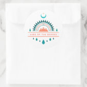 Meer van de Ozarks Boho regenboog maan Ronde Sticker (Tas)