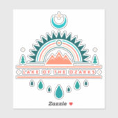 Meer van de Ozarks Boho regenboog maan Sticker (Vel)