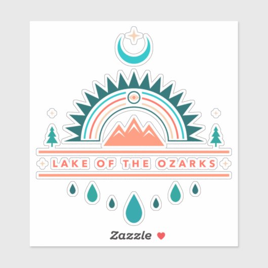 Meer van de Ozarks Boho regenboog maan Sticker (Vel)