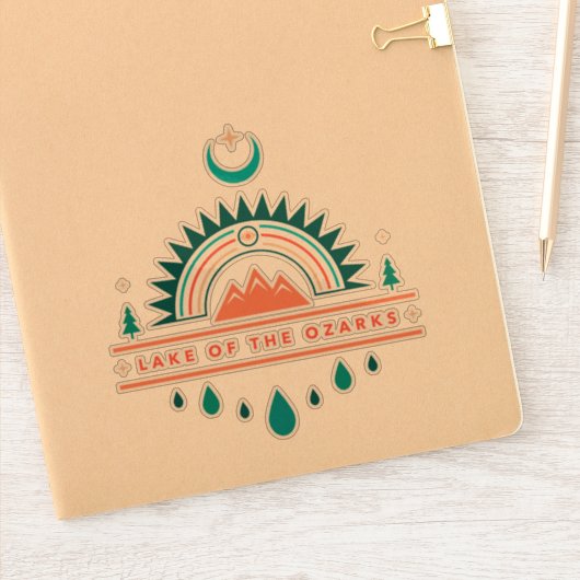 Meer van de Ozarks Boho regenboog maan Sticker (Notitieboek)