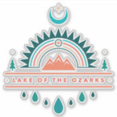 Meer van de Ozarks Boho regenboog maan Sticker (Voorkant)