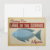 Meer van de Ozarks Fish Vintage Travel Briefkaart (Voorkant / Achterkant)