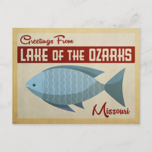 Meer van de Ozarks Fish Vintage Travel Briefkaart
