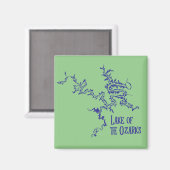 Meer van de Ozarks-kaart Magneet (Voorkant / Achterkant)