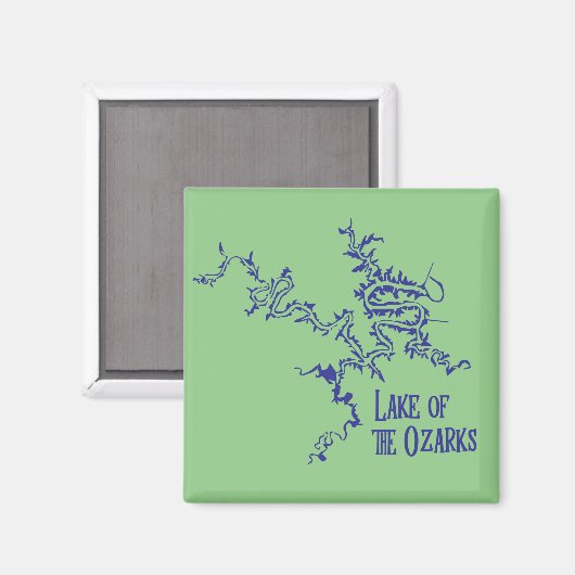 Meer van de Ozarks-kaart Magneet (Voorkant / Achterkant)