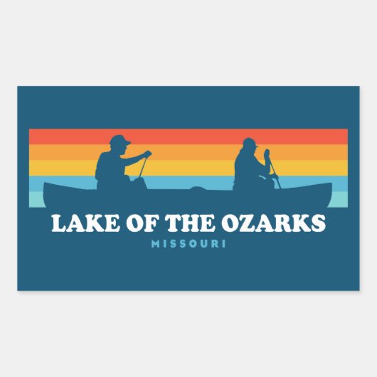 Meer van de Ozarks Missouri Canoe Rechthoekige Sticker (Voorkant)