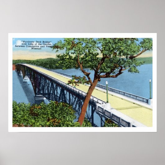  meer van de Ozarks, orkaandeklbrug Poster (Voorkant)