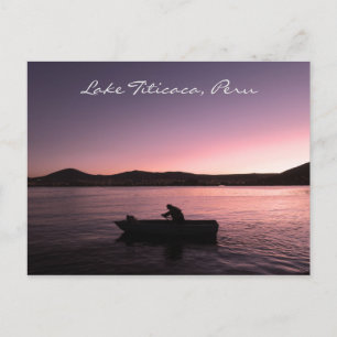 Meer van de Titicaca-zonnebank in Peru Briefkaart