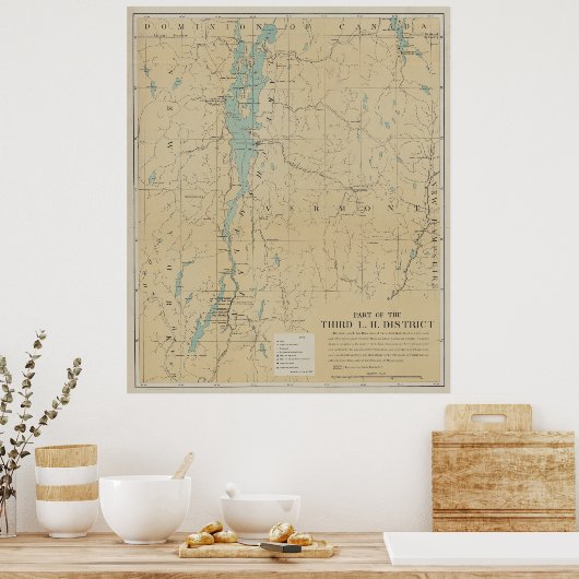  Meer van de vuurtoren van de ChamPlain (1896) Poster (Keuken)