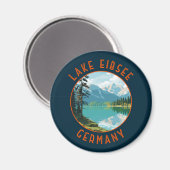 Meer van Eibsee Duitsland Retro Distress Circle Magneet (Voorkant / Achterkant)