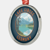 Meer van Eibsee Duitsland Retro Distress Circle Metalen Ornament (Links)