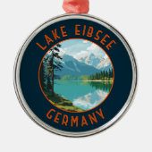 Meer van Eibsee Duitsland Retro Distress Circle Metalen Ornament (Voorkant)
