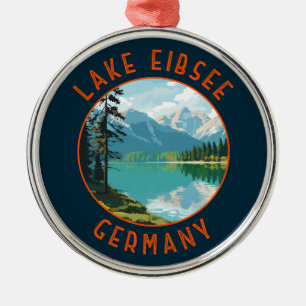 Meer van Eibsee Duitsland Retro Distress Circle Metalen Ornament