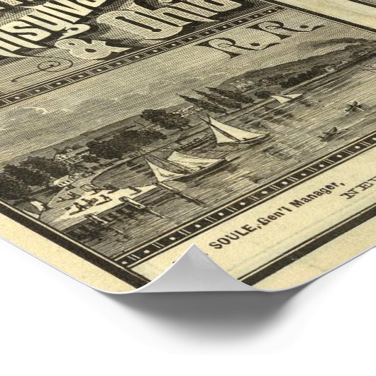 Meer van Erie en Westerne spoorweg Poster (Hoek)