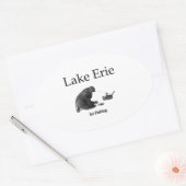 Meer van Erie Ice Vist Ovale Sticker (Envelop)