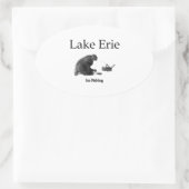 Meer van Erie Ice Vist Ovale Sticker (Tas)