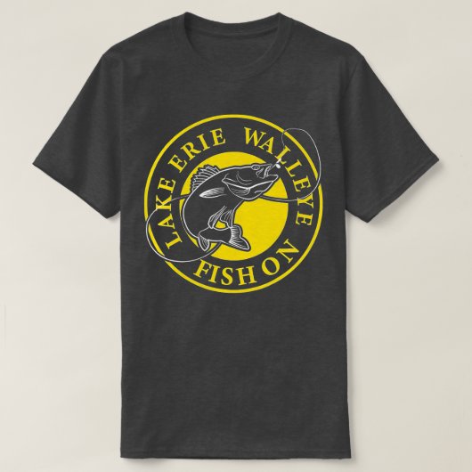 Meer van Erie Walleye vis op T-shirt (Design voorkant)