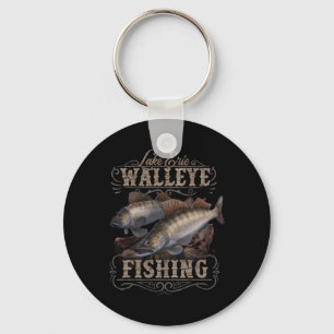 Meer van Erie Walleye Vissen Visser Sleutelhanger