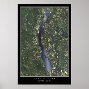 Meer van Eufaula Alabama - Georgische satellietkaa Poster