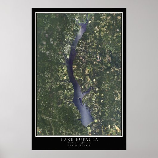 Meer van Eufaula Alabama - Georgische satellietkaa Poster (Voorkant)