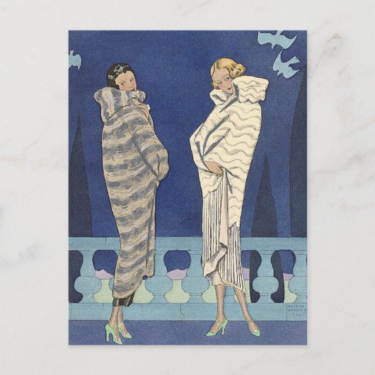 Meer van Fur Coats door George Barbier Briefkaart (Voorkant)