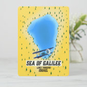 Meer van Galilea Israël kaart poster (Staand voorkant)