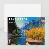 Meer van Garda en geelbloem Briefkaart (Voorkant / Achterkant)