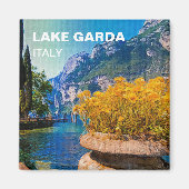 Meer van Garda en geelbloem Magneet (Voorkant)