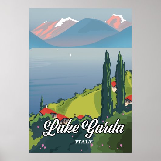 Meer van Garda Italië Reisposter Poster (Voorkant)