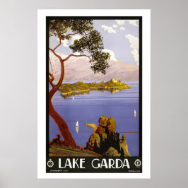 Meer van Garda Italië Vintage Reisposter Poster