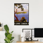 Meer van Garda Vintage Reisposter Poster (Thuiskantoor)