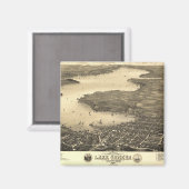 Meer van Genève  kaart Magneet (Voorkant / Achterkant)