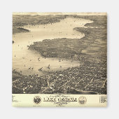 Meer van Genève  kaart Magneet (Voorkant)