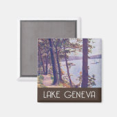 Meer van Genève,  plaats Wisconsin Magneet (Voorkant / Achterkant)