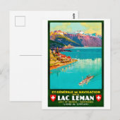 meer van Genève, uitzicht, Zwitserland, vintage Briefkaart (Voorkant / Achterkant)