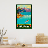 meer van Genève, uitzicht, Zwitserland, vintage Poster (Keuken)