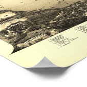 Meer van Genève WI 1882 Antiek Panoramische Kaart Poster (Hoek)