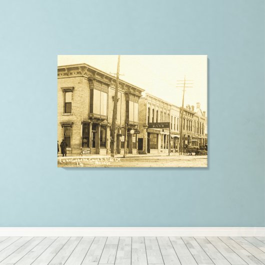 Meer van Genève Wisconsin 1910 South Side Main Str Canvas Afdruk (Insitu (Houten vloer))