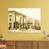 Meer van Genève Wisconsin 1910 South Side Main Str Canvas Afdruk (Insitu (Woonkamer))